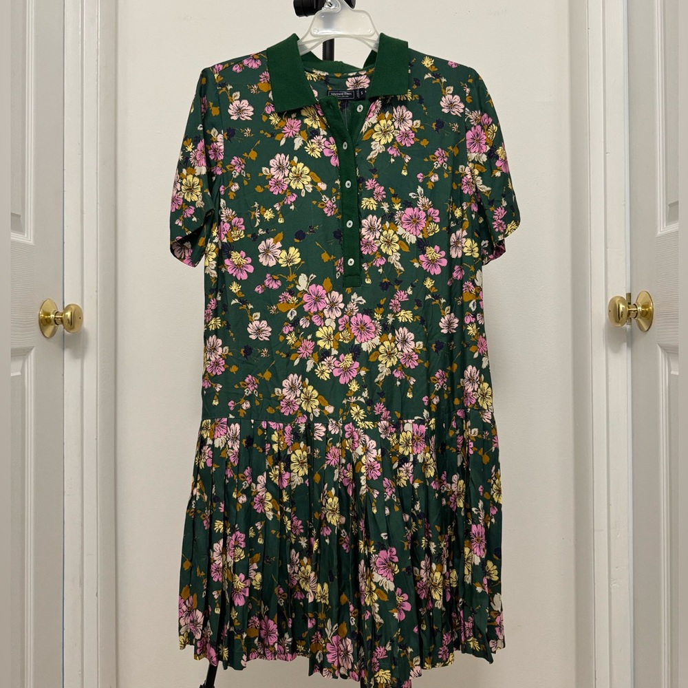 Vineyard Vines Green Floral Midi Dress